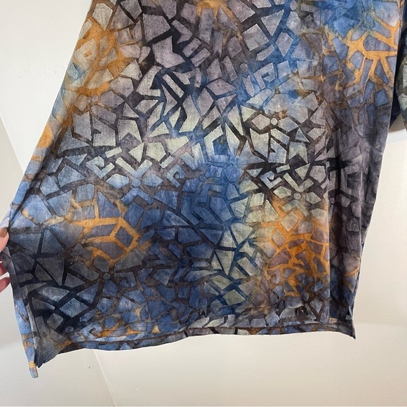 Lenor Romano Pebble Jacquard Clip Tie Dye Crew Tee Mens Size XL - Picture 4 of 8